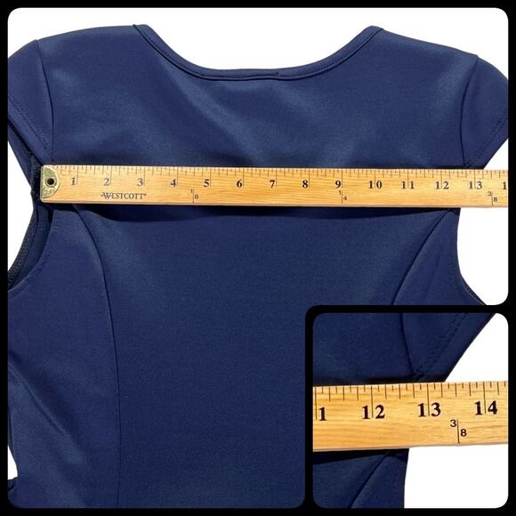 Trendyland Cap Sleeve Scoop Neck Pull On Midi Dress Size Large Navy Blue - Picture 9 of 12